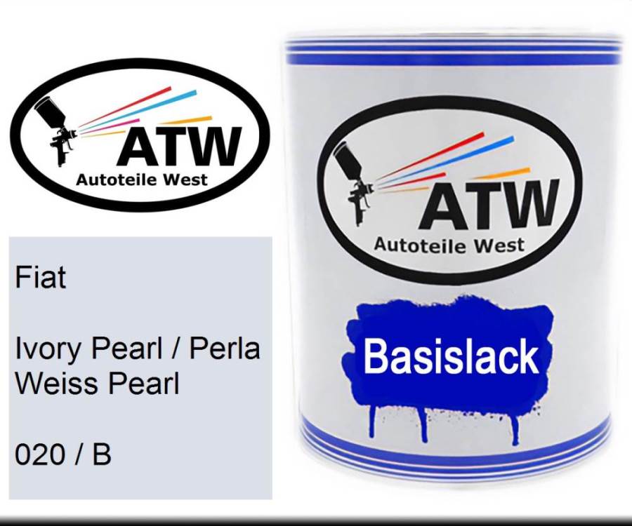 Fiat, Ivory Pearl / Perla Weiss Pearl, 020 / B: 1L Lackdose, von ATW Autoteile West.